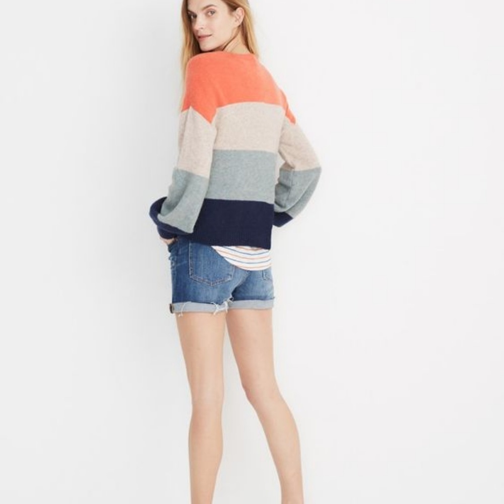 Madewell Striped Gladwell Balloon-Sleeve Pullover - Picture 3 of 4